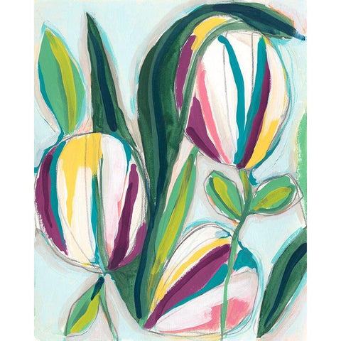 Bright Bounty I White Modern Wood Framed Art Print by Vess, June Erica