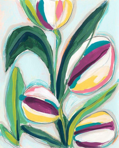 Bright Bounty II White Modern Wood Framed Art Print with Double Matting by Vess, June Erica