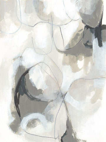 Cloudbank Sonata II White Modern Wood Framed Art Print with Double Matting by Vess, June Erica