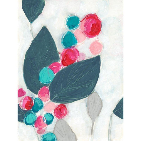 Berry Rhapsody II Black Modern Wood Framed Art Print by Vess, June Erica