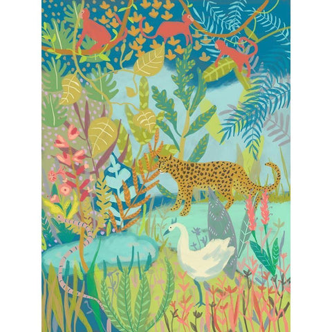 Jungle Dreaming I Gold Ornate Wood Framed Art Print with Double Matting by Zarris, Chariklia