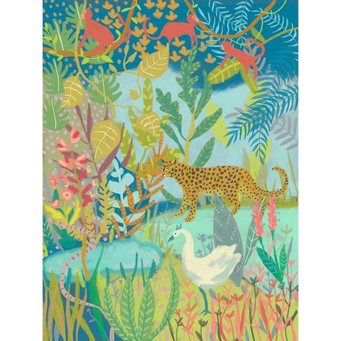 Jungle Dreaming I White Modern Wood Framed Art Print by Zarris, Chariklia