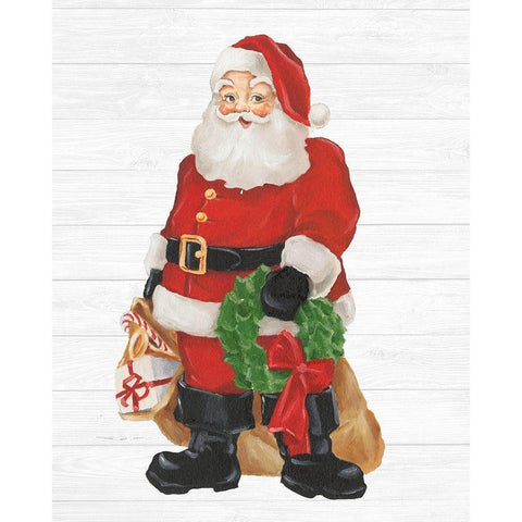 Nostalgic Santa I White Modern Wood Framed Art Print by Harper, Ethan