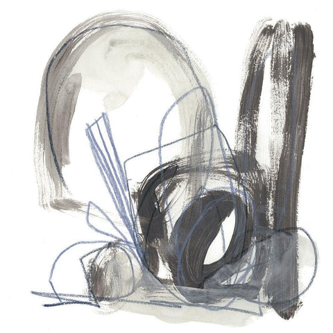 Insho VII Black Modern Wood Framed Art Print with Double Matting by Vess, June Erica