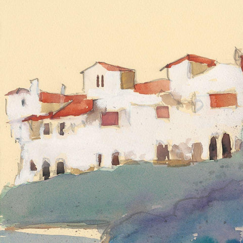 Along the Costa Del Sol II White Modern Wood Framed Art Print by Dixon, Samuel