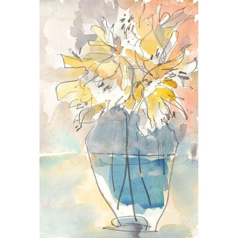 Lilium in Vase I Black Modern Wood Framed Art Print by Dixon, Samuel