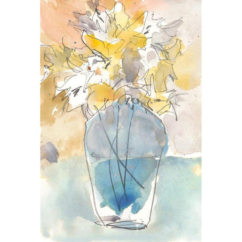 Lilium in Vase II Black Modern Wood Framed Art Print by Dixon, Samuel