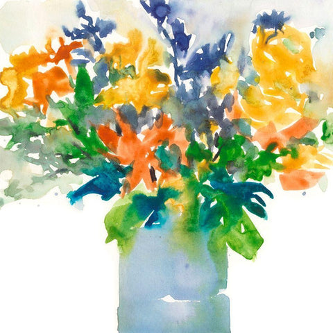 Garden Elements I White Modern Wood Framed Art Print by Dixon, Samuel
