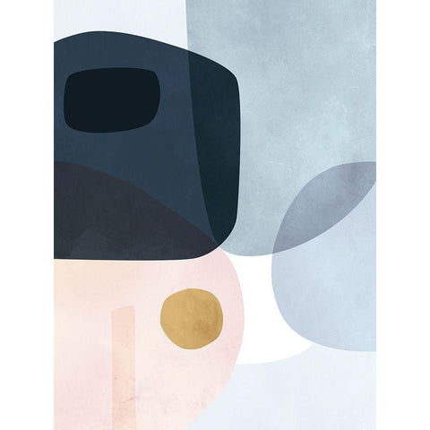 Gold Monde I Gold Ornate Wood Framed Art Print with Double Matting by Borges, Victoria