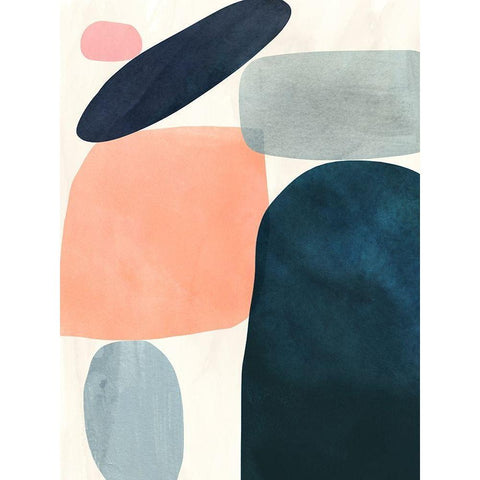 Gem Totem I Black Modern Wood Framed Art Print by Borges, Victoria