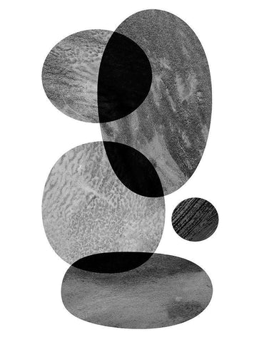Moving Orbs I White Modern Wood Framed Art Print with Double Matting by Sizemore, Natalie