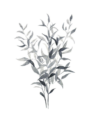 Paynes Grey Botanicals I White Modern Wood Framed Art Print with Double Matting by Scarvey, Emma