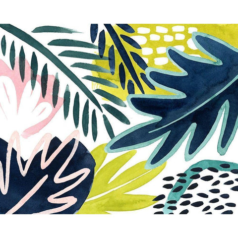 Tropical Salve II Black Modern Wood Framed Art Print with Double Matting by Popp, Grace