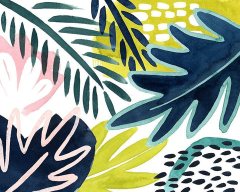 Tropical Salve II White Modern Wood Framed Art Print with Double Matting by Popp, Grace