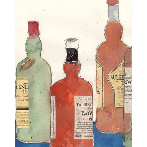 Malt Scotch II Black Modern Wood Framed Art Print with Double Matting by Dixon, Samuel