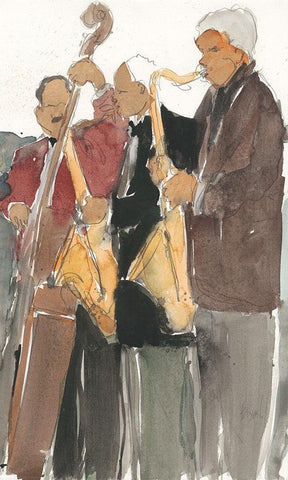 All Together Now II White Modern Wood Framed Art Print with Double Matting by Dixon, Samuel