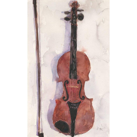 The Violin Gold Ornate Wood Framed Art Print with Double Matting by Dixon, Samuel