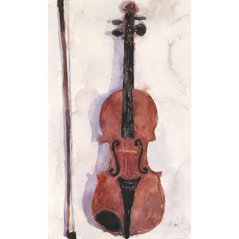 The Violin White Modern Wood Framed Art Print by Dixon, Samuel
