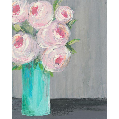 Sorbet Floral I Black Modern Wood Framed Art Print with Double Matting by Moore, Regina