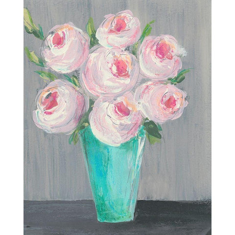 Sorbet Floral II White Modern Wood Framed Art Print by Moore, Regina
