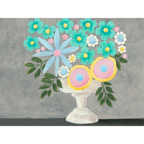 Nouveau Flowers I White Modern Wood Framed Art Print by Moore, Regina