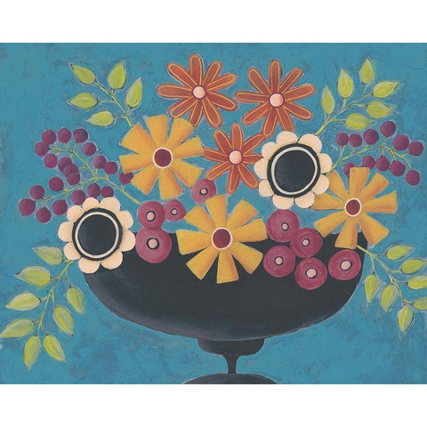 Flowers Galore II Black Modern Wood Framed Art Print with Double Matting by Moore, Regina