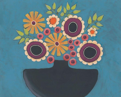 Flowers Galore III White Modern Wood Framed Art Print with Double Matting by Moore, Regina