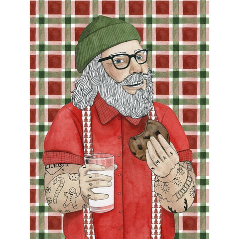 Hipster Santa I White Modern Wood Framed Art Print by Popp, Grace