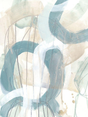 Water Orbit II White Modern Wood Framed Art Print with Double Matting by Vess, June Erica