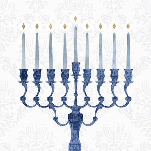 Sophisticated Hanukkah I White Modern Wood Framed Art Print by Borges, Victoria