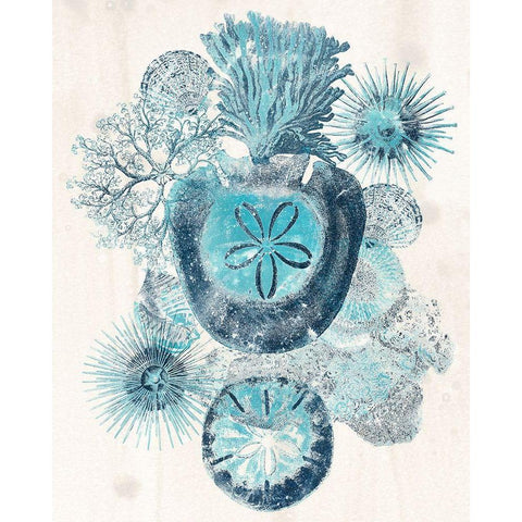 Coastal Melange I Black Modern Wood Framed Art Print with Double Matting by Vess, June Erica