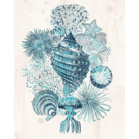 Coastal Melange II Gold Ornate Wood Framed Art Print with Double Matting by Vess, June Erica