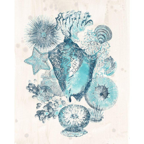 Coastal Melange III White Modern Wood Framed Art Print by Vess, June Erica