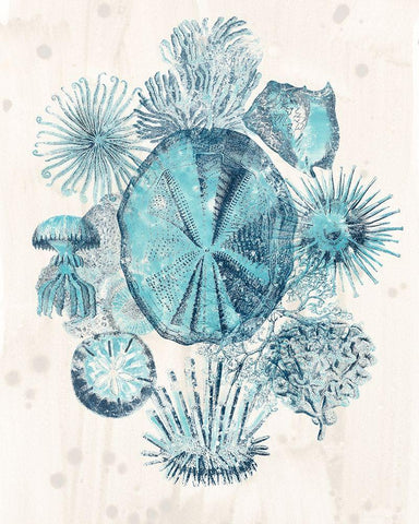 Coastal Melange IV White Modern Wood Framed Art Print with Double Matting by Vess, June Erica