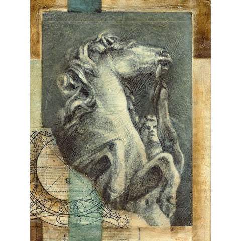 Embellished Mythology II Black Modern Wood Framed Art Print with Double Matting by Harper, Ethan