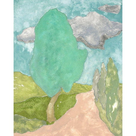 Tuscan Plein Air IV White Modern Wood Framed Art Print by Delamater, Rob