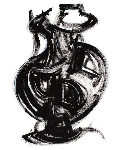 Etruscan Vessel III White Modern Wood Framed Art Print with Double Matting by Delamater, Rob