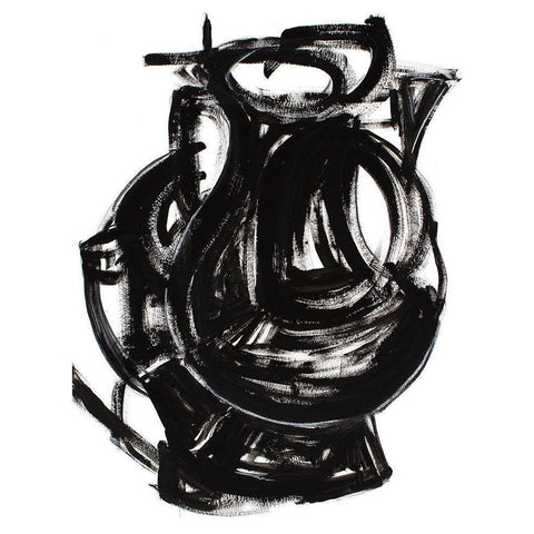 Etruscan Vessel IV White Modern Wood Framed Art Print by Delamater, Rob