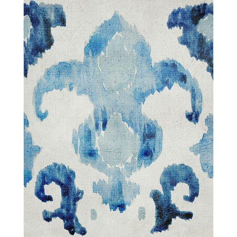 Sapphire Ikat II White Modern Wood Framed Art Print by Zarris, Chariklia