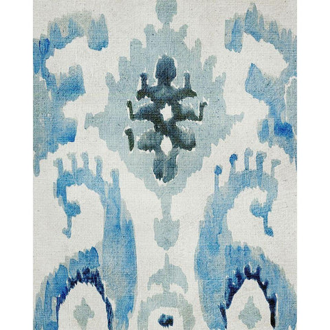 Sapphire Ikat V White Modern Wood Framed Art Print by Zarris, Chariklia