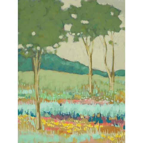 Tapestry Trees II Black Modern Wood Framed Art Print with Double Matting by Zarris, Chariklia