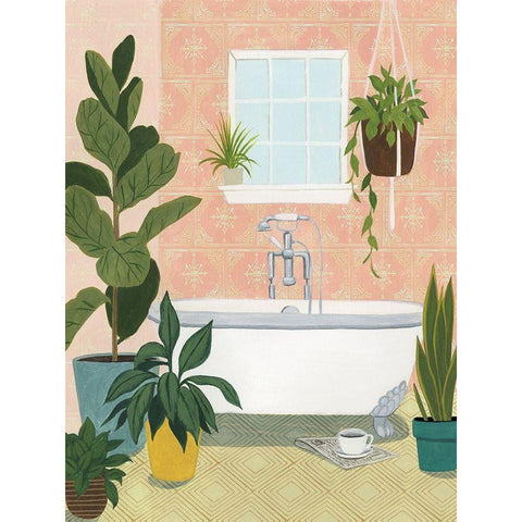 Bathtub Oasis II Gold Ornate Wood Framed Art Print with Double Matting by Popp, Grace
