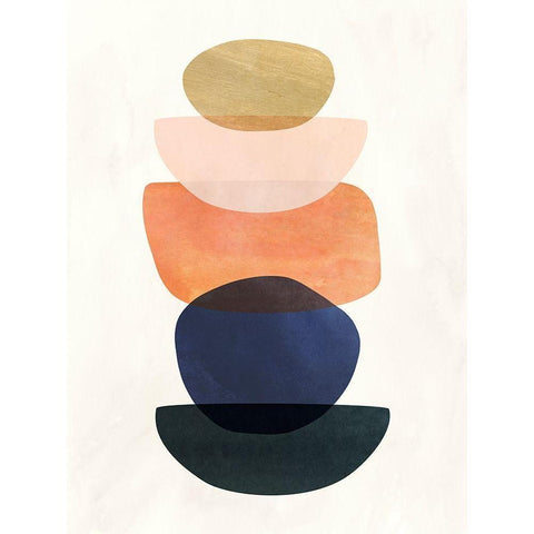 Mod Pods II Black Modern Wood Framed Art Print with Double Matting by Borges, Victoria