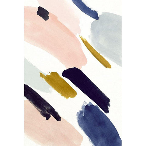 Brushmarks I Black Modern Wood Framed Art Print by Borges, Victoria