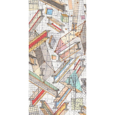 Funky Grid I Black Modern Wood Framed Art Print by Galapon, Nikki