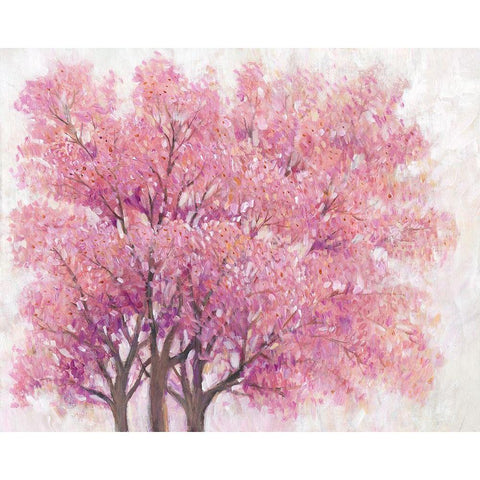 Pink Cherry Blossom Tree I Gold Ornate Wood Framed Art Print with Double Matting by OToole, Tim