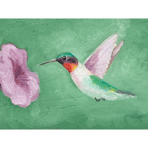 Fresco Hummingbird II Black Modern Wood Framed Art Print by Ludwig, Alicia