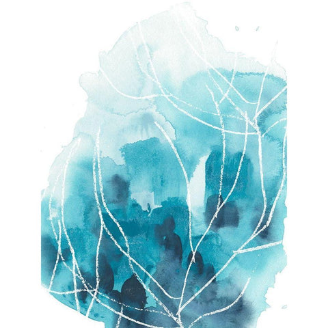 Abstract Coral I White Modern Wood Framed Art Print by Vess, June Erica