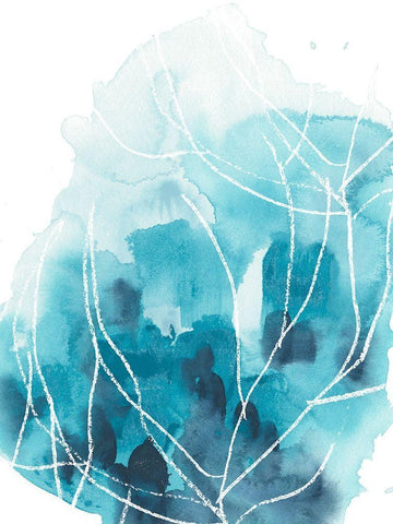 Abstract Coral I Black Ornate Wood Framed Art Print with Double Matting by Vess, June Erica