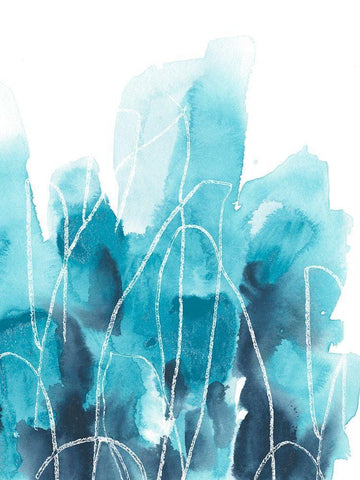 Abstract Coral II White Modern Wood Framed Art Print with Double Matting by Vess, June Erica